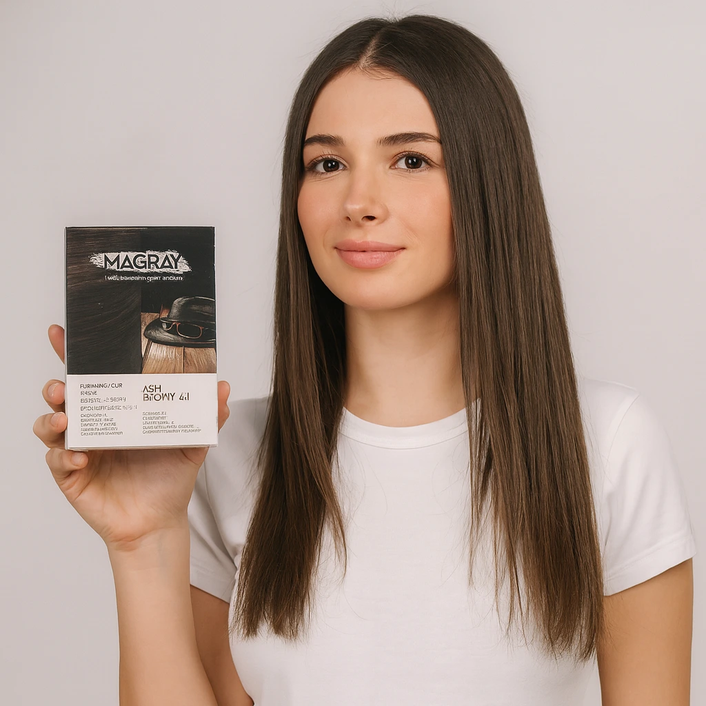 رنگ مو بدون آمونیاک ماگرای قهوه ای خاکستری