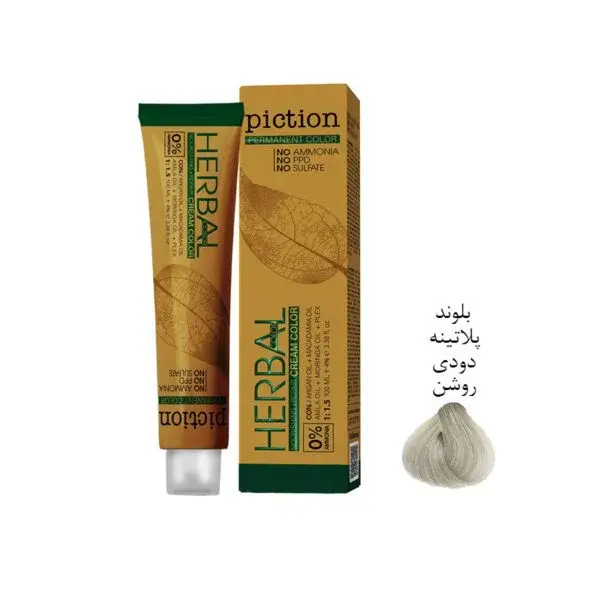 رنگ مو بدون آمونیاک پیکشن شماره 12.1 بلوند پلاتینه دودی روشن رنگ مو بدون آمونیاک پیکشن شماره 12.1 بلوند پلاتینه دودی روشن