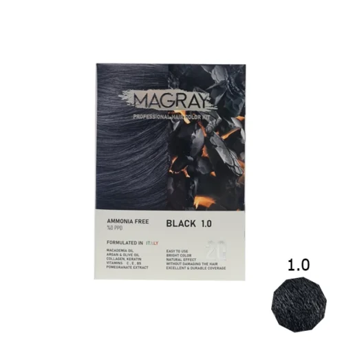 کیت رنگ مو بدون آمونیاک ماگرای شماره 1.0 مشکی