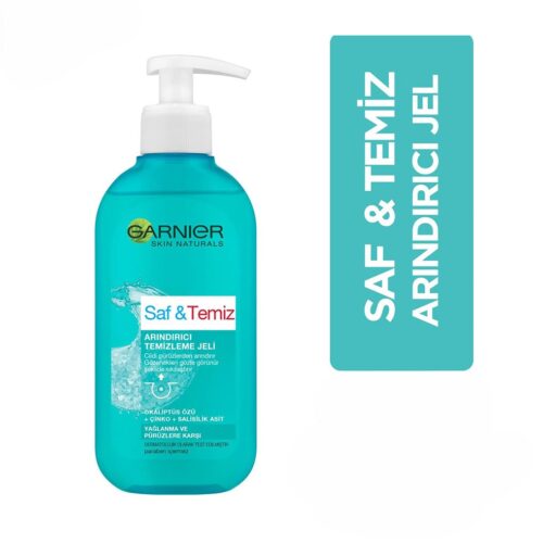 ژل شستشو گارنیر پوست چرب مدل saf temiz کوچک کننده منافذ صورت