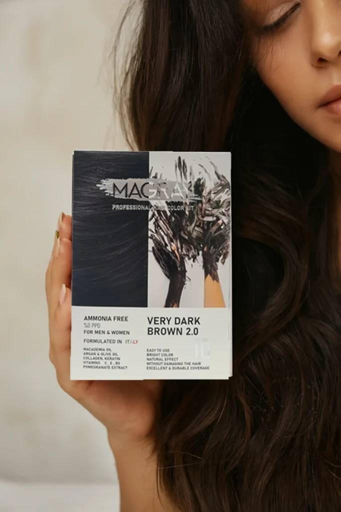 کیت رنگ مو بدون آمونیاک ماگرای شماره 2.0 قهوه ای خیلی تیره