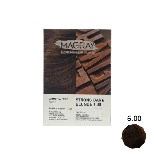 کیت رنگ مو بدون آمونیاک ماگرای شماره 6.00 بلوند تیره قوی