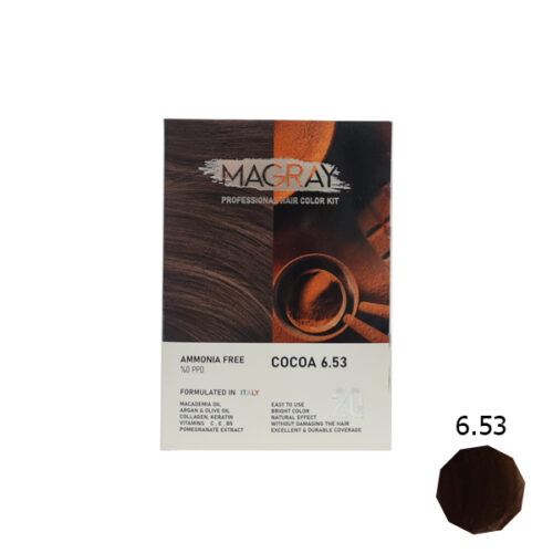 کیت رنگ مو بدون آمونیاک ماگرای شماره 6.53 کاکائو