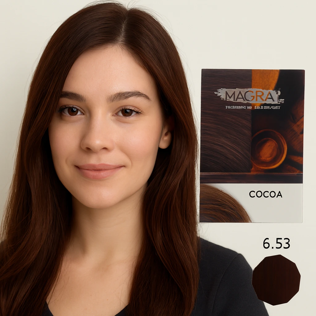 کیت رنگ مو بدون آمونیاک ماگرای شماره 6.53 کاکائو