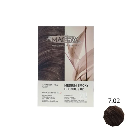 کیت رنگ مو بدون آمونیاک ماگرای شماره 7.02 بلوند دودی متوسط