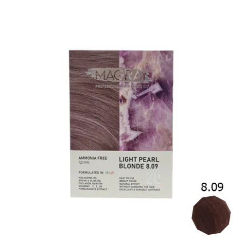 کیت رنگ مو بدون آمونیاک ماگرای شماره 8.09 بلوند مرواریدی روشن
