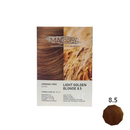 کیت رنگ مو بدون آمونیاک ماگرای شماره 8.5 بلوند طلایی روشن