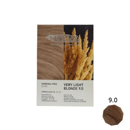 کیت رنگ مو بدون آمونیاک ماگرای شماره 9.0 بلوند خیلی روشن