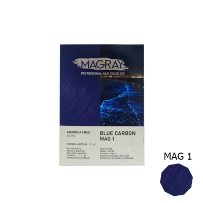 کیت رنگ مو بدون آمونیاک ماگرای شماره MAG1 آبی کاربنی