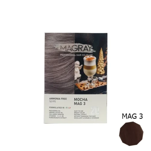 کیت رنگ مو بدون آمونیاک ماگرای شماره MAG3 موکا