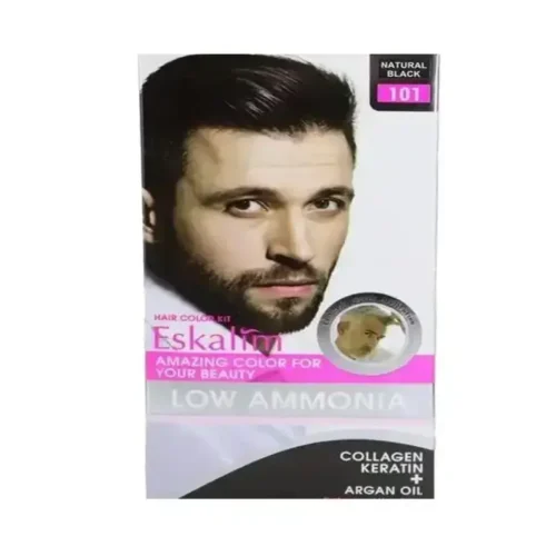 کیت رنگ‌ مو مردانه اسکالیم  شماره 101 رنگ مشکی طبیعی (Natural Black)