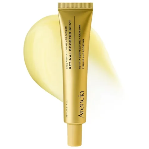 بوستر شات رتینال و کافئین ضدچروک و بستن منافذ آرنسیا ARENCIA RETINAL BOOSTER SHOT FACE & EYE CREAM