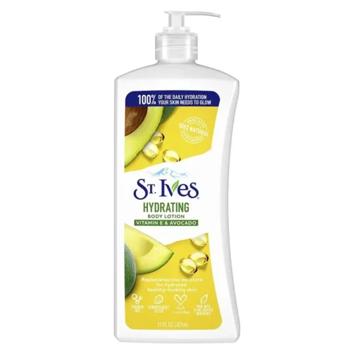 لوسیون بدن سنت ایوز ST.lves مدل hydrating حاوی ویتامین E و عصاره آووکادو حجم 621 میل