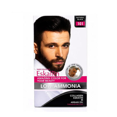 کیت رنگ مو مردانه اسکالیم شماره ۱۰۱ رنگ مشکی طبیعی (Natural Black)